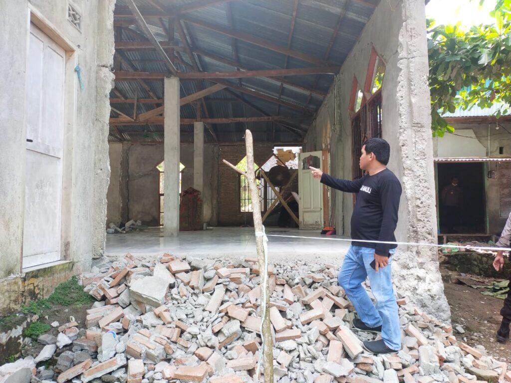 Masjid di Lingkungan Salunangka Rusak Parah Usai Diguncang Gempa